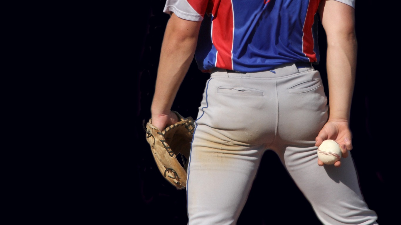 pitcher wearing a pitching glove