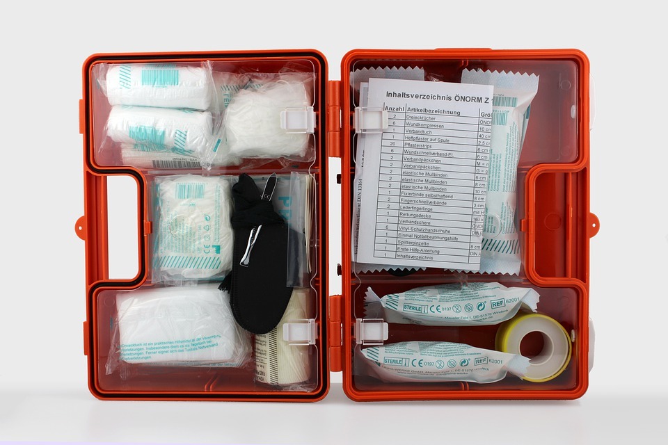 inside a first aid kit