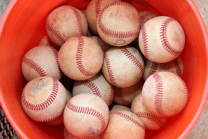 baseballs in a bucket