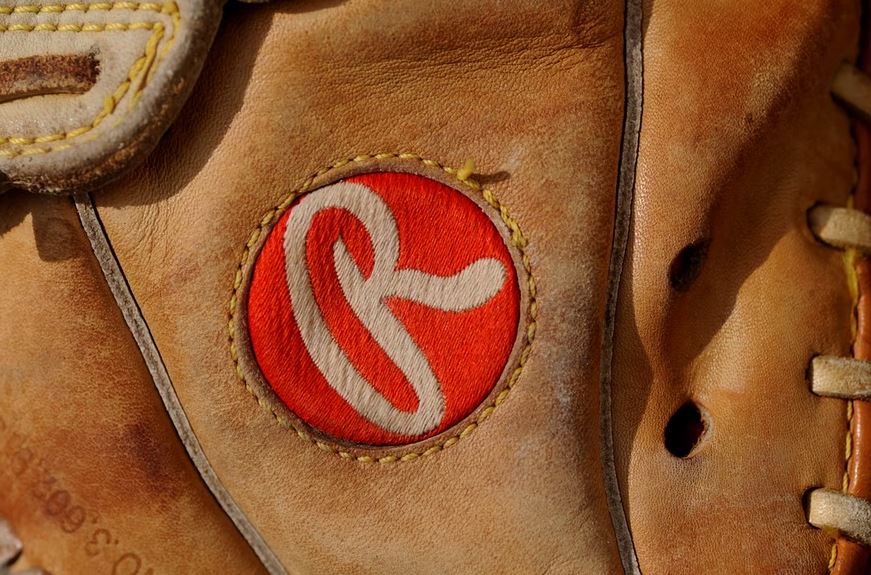 Rawlings logo on a baseball glove