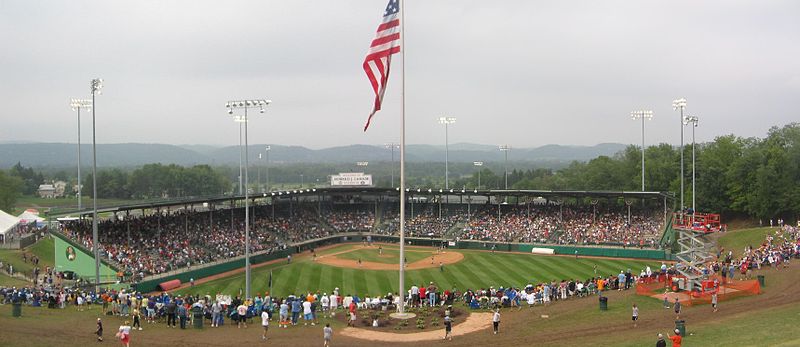 A Little League World Series game in Howard J. Lamade Stadium in South Williamsport